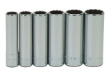 Williams JHWWSMD-6RC | 1/4 Drive Deep Socket, High Polished Chrome Finish, Set 12 Point 6 Piece
