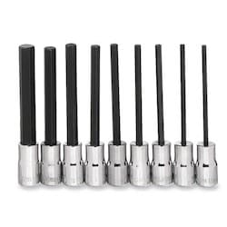 Williams JHWWSMS-9LRC | 9 Piece Long Hex Bit Socket, High Polished Chrome Finish, Set
