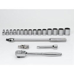 Williams JHWWSS-19FTB | 1/2 Drive Socket/Tool Set, 12 Point, 19 Piece with Tool Box