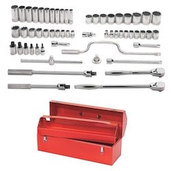 Williams JHWWSS-57TB | 1/2 Drive Socket/Tool Set, 12 Point, 57 Piece with Tool Box