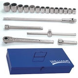 Williams JHWWSX-20 | 1 Drive Socket and Drive Tool Set, 12 Point, SAE, 20 Pieces