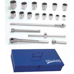 Williams JHWWSX-21 | 1 Drive Socket and Drive Tool Set, 12 Point, SAE, 21 Pieces