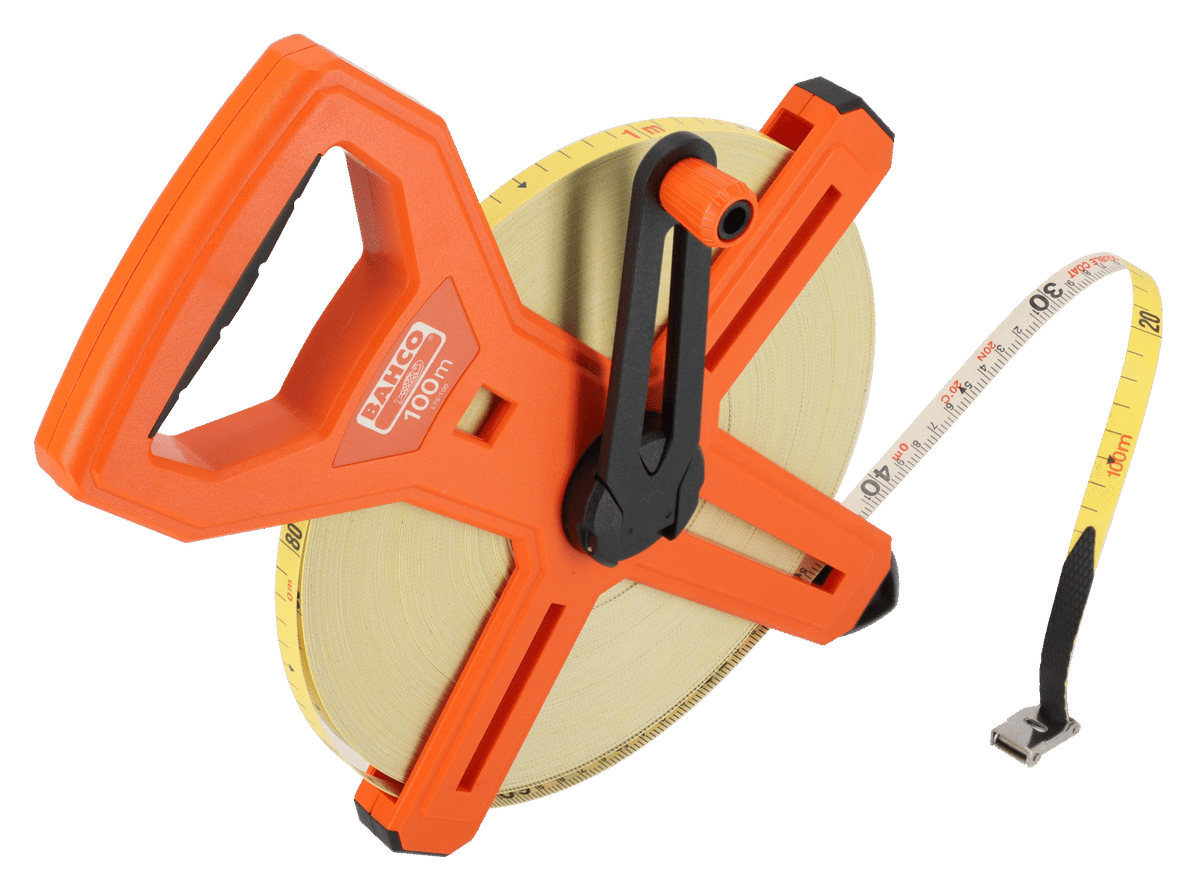 Williams LTS-100-E | Metric/Imperial Long Measuring Tape with Nylon Coated Blade and Open Case 100 m