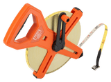 Williams LTS-100-E | Metric/Imperial Long Measuring Tape with Nylon Coated Blade and Open Case 100 m