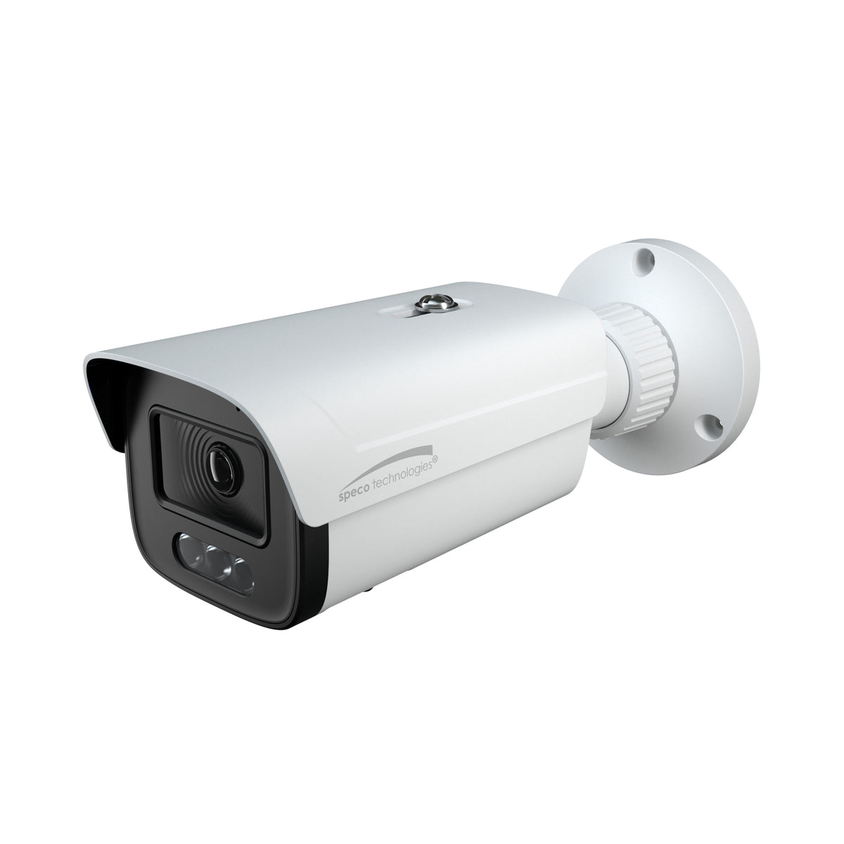 Speco O4LB2 | 4MP IP Bullet Camera with White Light Intensifier with Advanced Analytics2.8mm Fixed Lens, White Housing