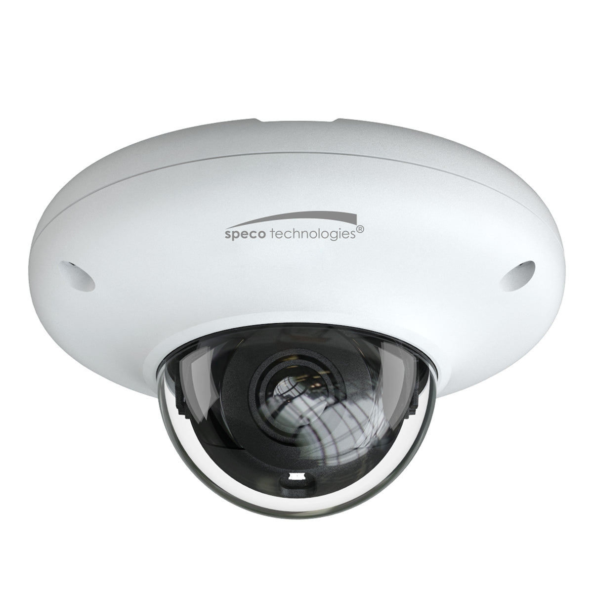 Speco O4P4N | 4MP IP Mini-Dome Camera with Advanced Analytics 2.8mm Fixed Lens, White Housing