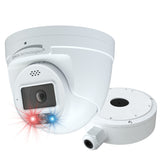 Speco O8TDD2 | 8MP White Light Intensifier AI Turret Camera with Audio/Visual Digital Deterrent® 2.8mm Fixed Lens, White Housing