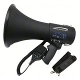 Speco Technologies ER390UMB | Deluxe Megaphone, 20W, With Siren, USB Recording & External Mic, Matte Black