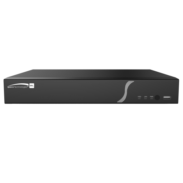 Speco Technologies N8NRL | 8 Channel 4K H.265 NVR with 8 Built-in PoE Ports and 1 SATA, 2-16TB Storage