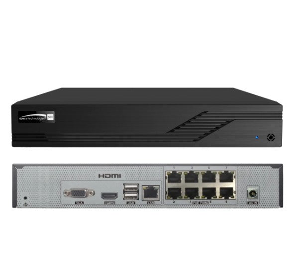 Speco Technologies N8NRV | 8 Channel 8MP(4K) Network Video Recorder with No HDD Included