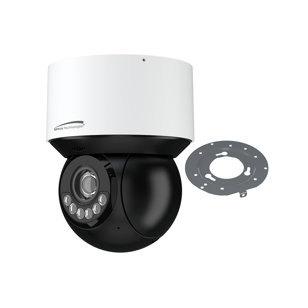 Speco Technologies O4P4X2 | 4MP 4X PTZ IP Camera with Advanced Analytics and Audio and Visual Digital Deterrent