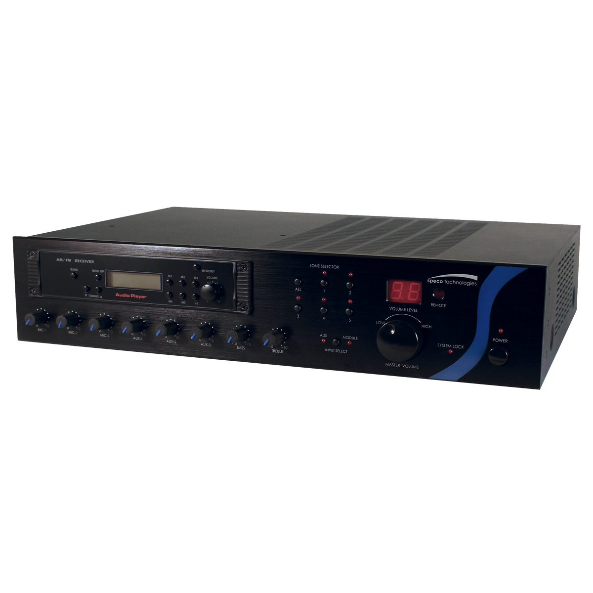 Speco Technologies PBM120AT | 120W PA Mixer Amplifier with Tuner