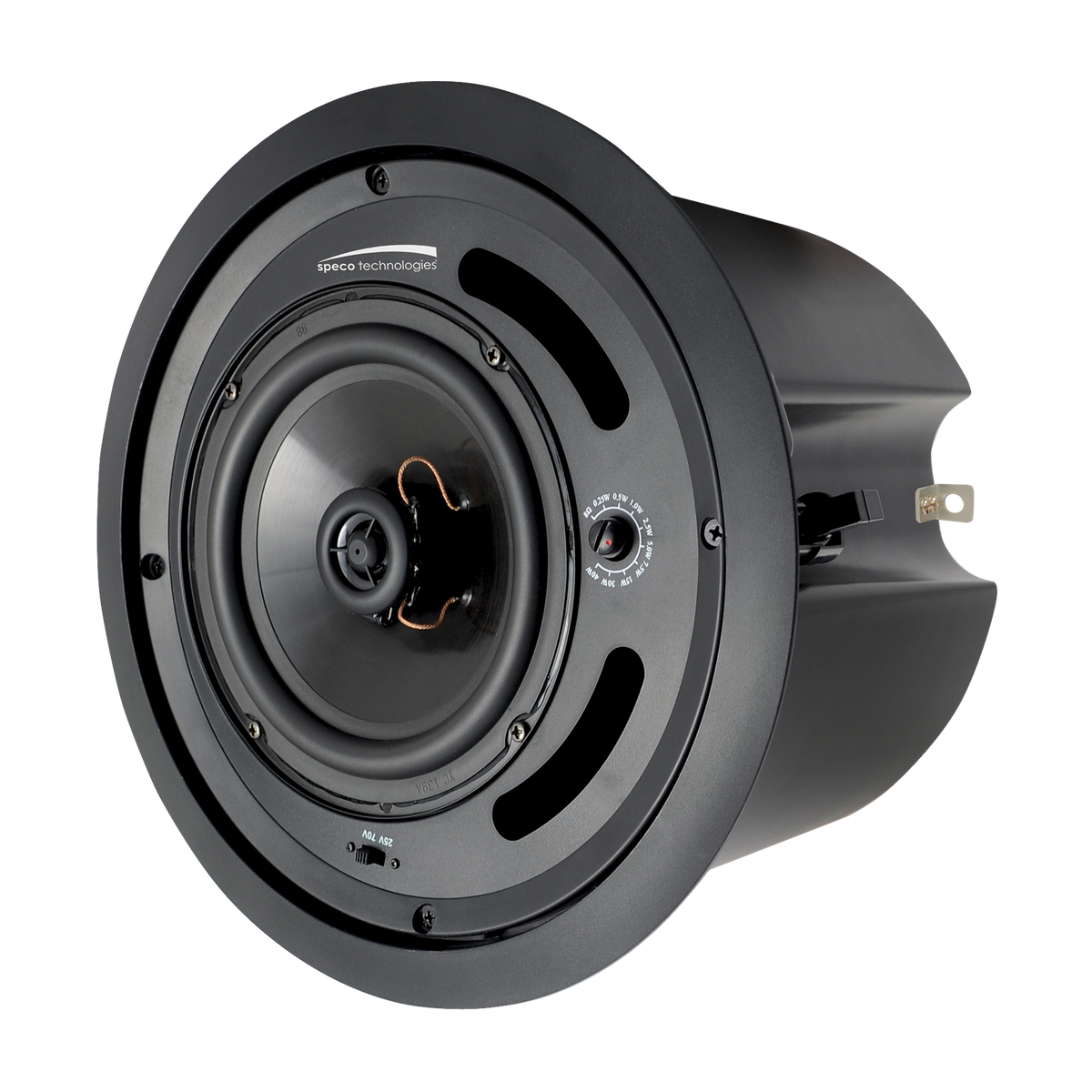 Speco Technologies SP6MATB | 6.5" 25/70V speaker with Backbox - BLACK