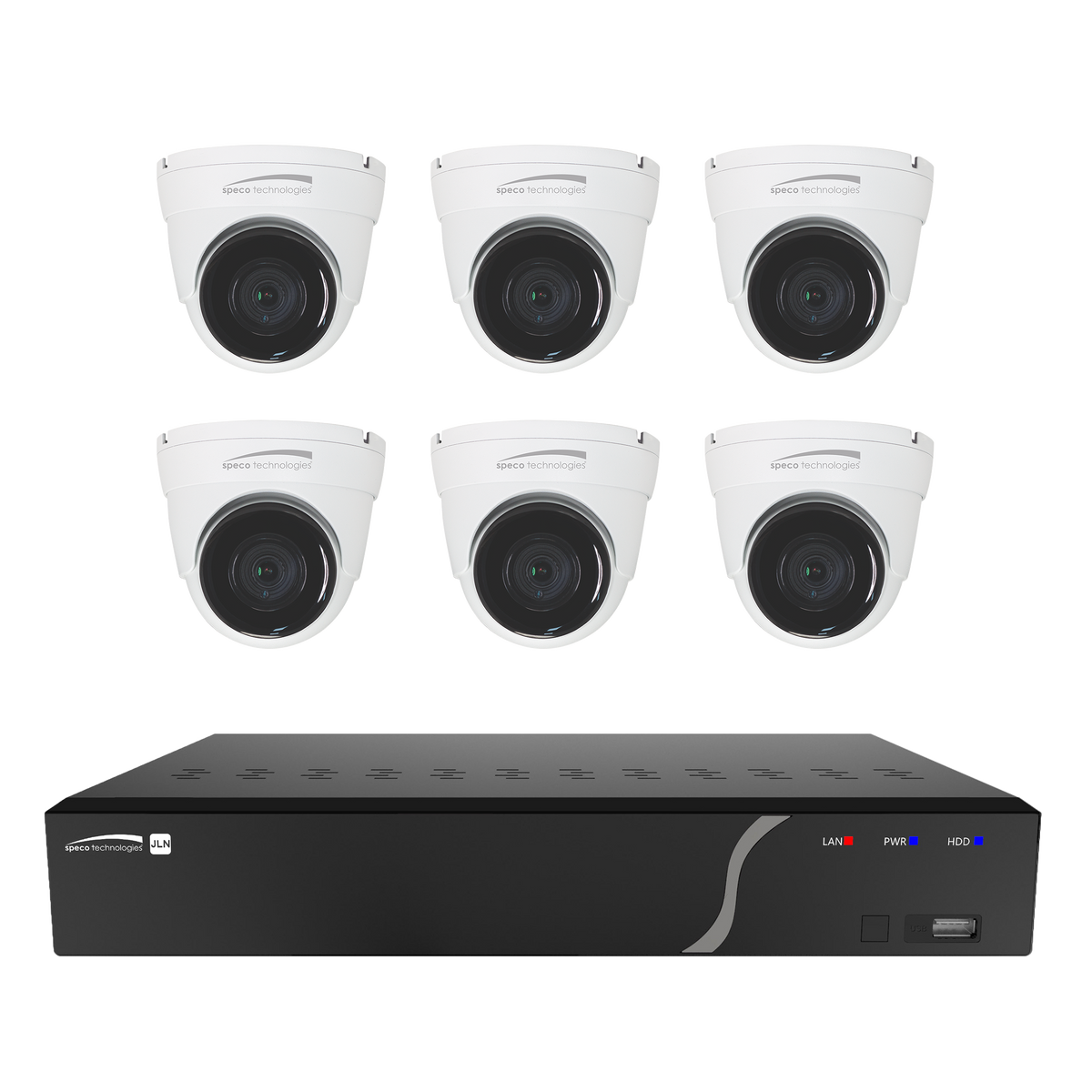 Speco Technologies ZIPK8N2 | 8 Channel Surveillance Kit with Six 5MP IP Cameras, 2TB