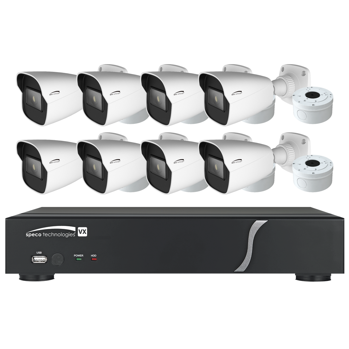 Speco Technologies ZIPT88B2 | 8CH HD-TVI DVR, 1080p, 120fps, 2TB with 8 IR Bullet Cameras