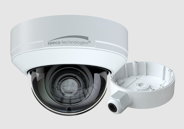 Speco Technologies H8D8M | 4K HD-TVI IR Dome Camera with 2.8-12mm Lens, Junction Box, White Housing