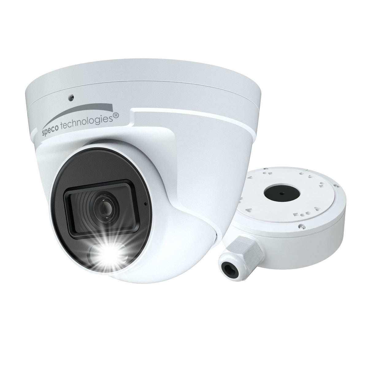 Speco Technologies O4LT1 | 4 Megapixel IP Advanced Analytics Turret Camera with White Light Intensifier, 2.8mm Lens