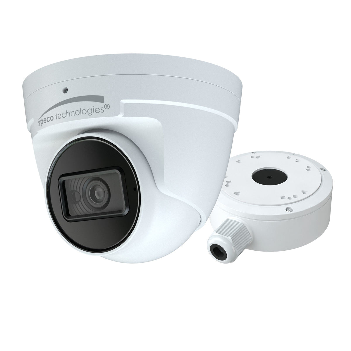 Speco Technologies V5T2 | 5MP HD-TVI IR Turret Camera with Included Junction Box, 2.8mm Lens, White Housing