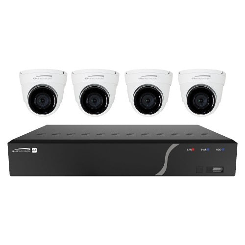 Speco Technologies ZIP84T8 | 8 Channel NVR with 8TB and 4 Digital Deterrent Turret Cameras