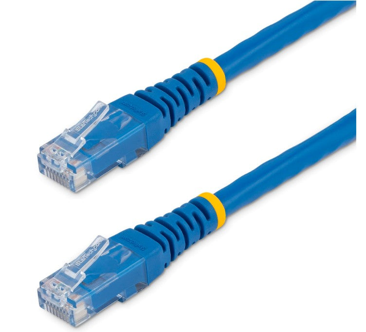 Startech.Com Ltd C6PATCH3BL | 3ft CAT6 Ethernet Cable - Blue CAT 6 Gigabit Ethernet Wire -250MHz 100W PoE RJ45 UTP Molded Network/Patch Cord w/Strain Relief/ Individually Tested