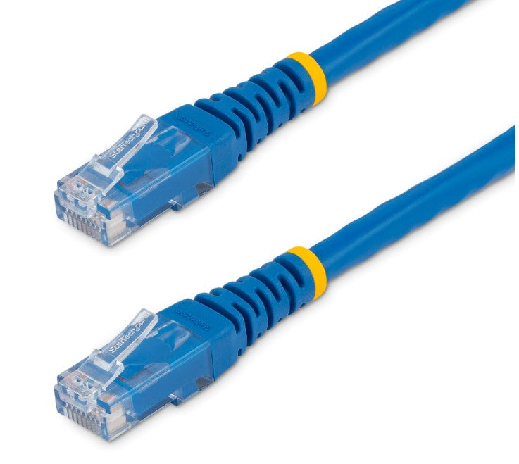 Startech.Com Ltd C6PATCH6BL | Network Patch Cable, 4-Pair Cat 6 UTP Cable, RJ45 Male Connector, 24 AWG, 6" Length, PVC Jacket, Blue