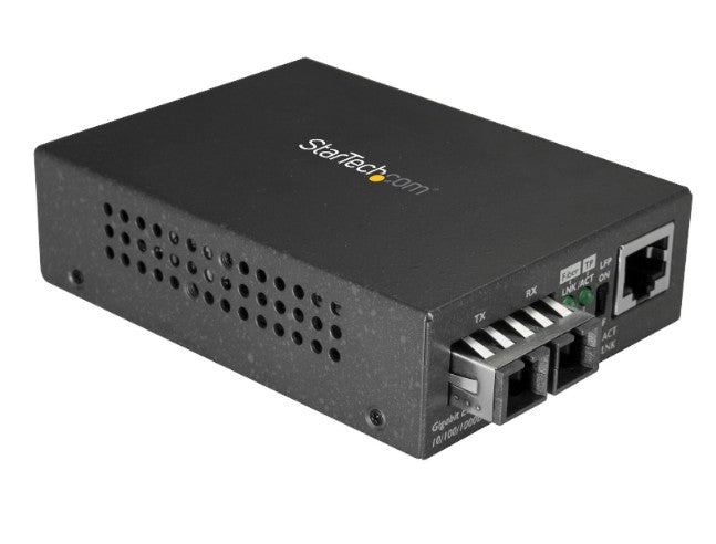 Startech.Com Ltd MCMGBSCMM055 | Multimode (MM) SC Fiber Media Converter for 10/100/1000 Network - 550m Range - Gigabit Ethernet - 850nm - Full Duplex - TAA