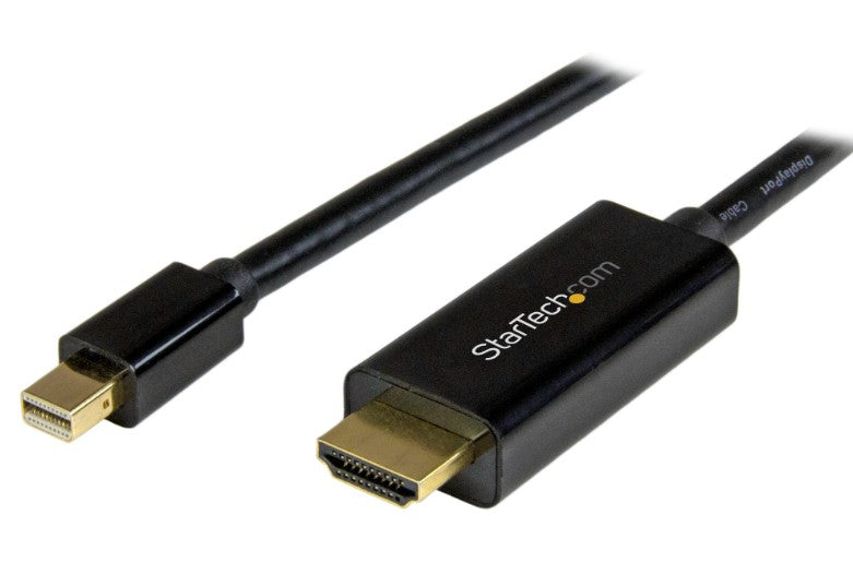 Startech.Com Ltd MDP2HDMM1MB | 3.3ft (1m) Mini DisplayPort to HDMI Cable - 4K 30Hz Video - mDP to HDMI Adapter Cable - Mini DP