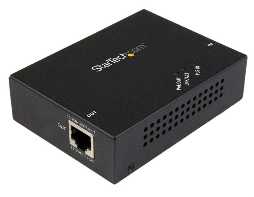 Startech.Com Ltd POEEXT1GAT | 1-Port Gigabit PoE+ Extender - 802.3at and 802.3af - 100 m (330 ft) - TAA