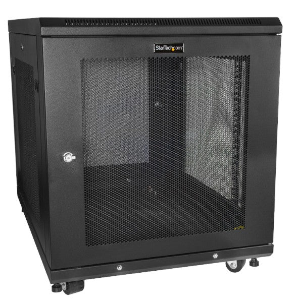 Startech.Com Ltd RK1233BKM | 4-Post 12U Server Rack Cabinet, Lockable 19" Data Rack Cabinet for Computer / AV / IT Equipment, Office / Home Network Rack