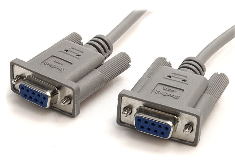 Startech.Com Ltd SCNM9FF | Modem Cable, Serial/Null, DB9 Male and Female Connector, 10’ Length Cable, Gray