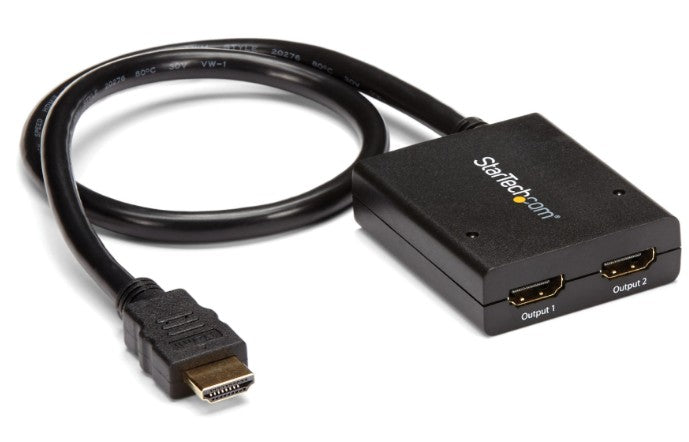 Startech.Com Ltd ST122HD4KU | 4K HDMI 2-Port Video Splitter – 1x2 HDMI Splitter – Powered by USB or Power Adapter – 4K 30Hz