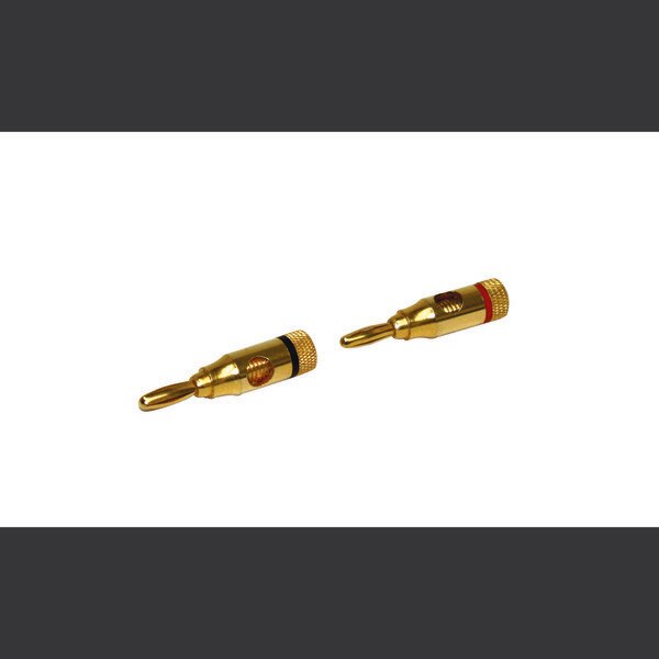 Steren 250-201 | Banana Plug Compression Gold Pair Black/