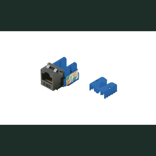 Steren 310-140BL | Cat6 Keystone Jack 90 Degree RJ45 Blue