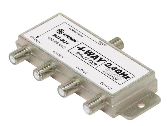 Steren Electronics - USA 201-234 | 2-Way Coaxial Splitter 2.4 GHz 90 dB