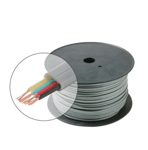 Steren Electronics - Usa 300-840SL | 1000ft 28AWG 4C Telephone Modular Cable Flat Stranded Spool Silver