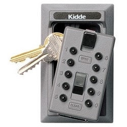 Supra Key Control Ltd 1015 | Keysafe Original Permanent, 5-Key Capacity, Pushbutton, 2.53" W x 2.22" D x 4.13" H, Titanium Finish