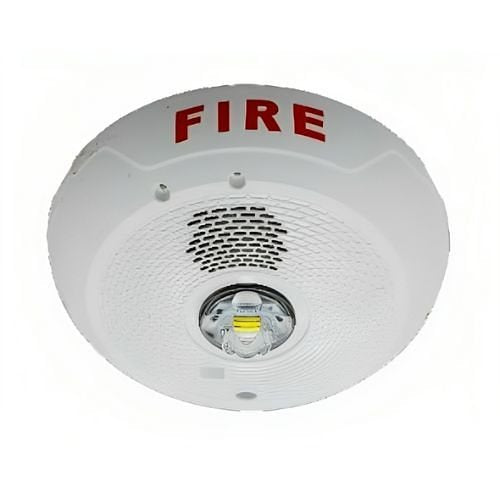 System Sensor SCWLED | L-Series Ceiling Mount Strobe with LED, FIRE Label, White