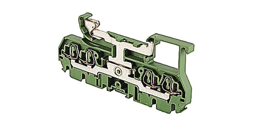 TE Connectivity 029001905 | Green/Yellow Ground Terminal Block, 26-12 AWG