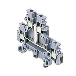 TE Connectivity 011553012 | Gray double-deck terminal block 20 Amps UL rated with a screw clamp connection that accepts 22-12 AWG wire range