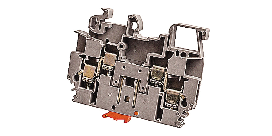 TE Connectivity 1SNA105143R2100 | Heavy Duty Switch Term Block With Blade 22-10 AWG 600V Grey / Orange