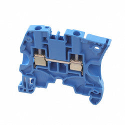 TE Connectivity 1SNK505020R0000 | Blue, feed through terminal block with 5.2 mm spacing, 20 Amp rated UL current and screw clamp connection