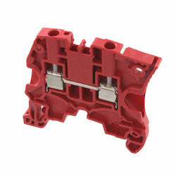 TE Connectivity 1SNK505062R0000 | Red, feed through terminal block with 5.2 mm spacing, 20 Amp rated UL current and screw clamp connection