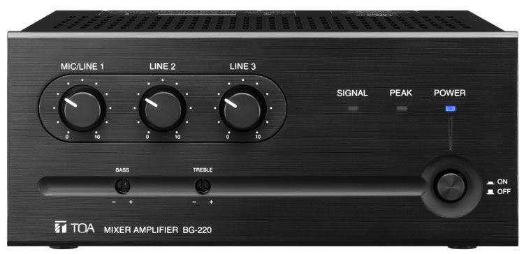 TOA Electronics BG-220 CU | 3-Channel Mixer and Power Amplifier, 20W