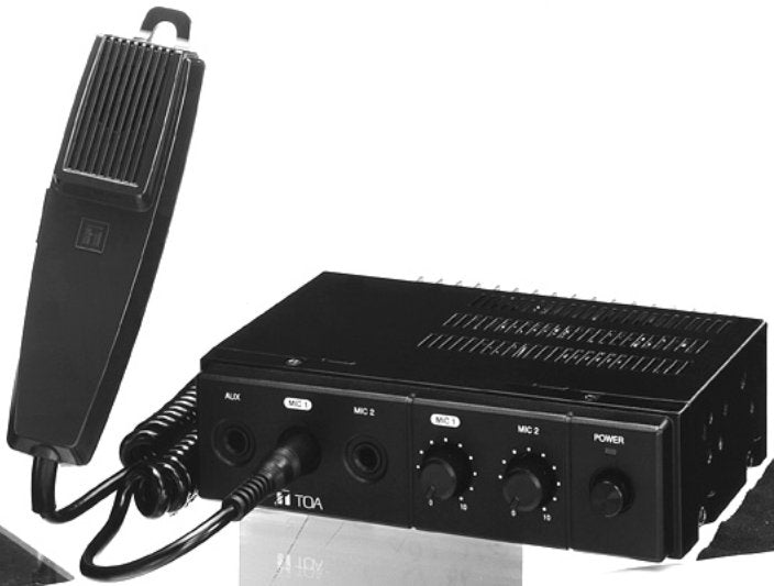 TOA Electronics CA-160 | 2-Channel Mixer and Power Amplifier, 12V with Dynamic Microphone