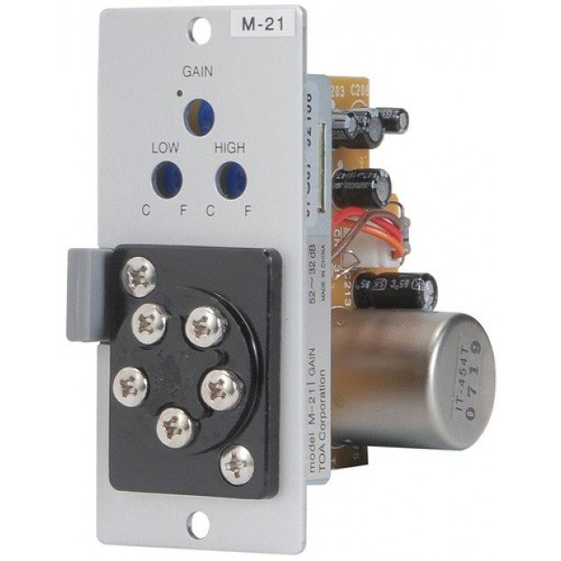 TOA Electronics M-21S | Microphone Input Module with Remote Volume Control for 900 Series Amplifiers, Removable Terminal Block
