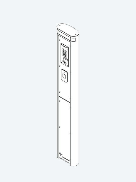 Talk-A-Phone AC-PM-3C3AX-TL | VIA Series Access Control Pedestal (55-inch) with IP Video Call Station and Touchless Push Plate Switch