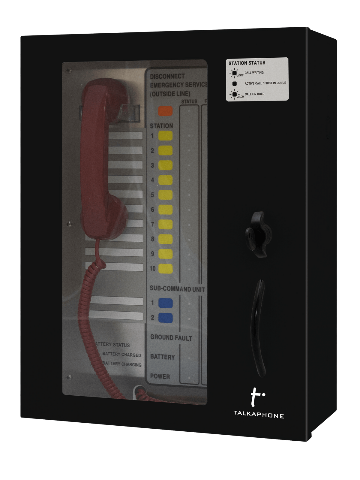 Talk-A-Phone AOR-10-DKL | Area of Rescue Command Unit with 10-station Capacity and Door with Keyed latch