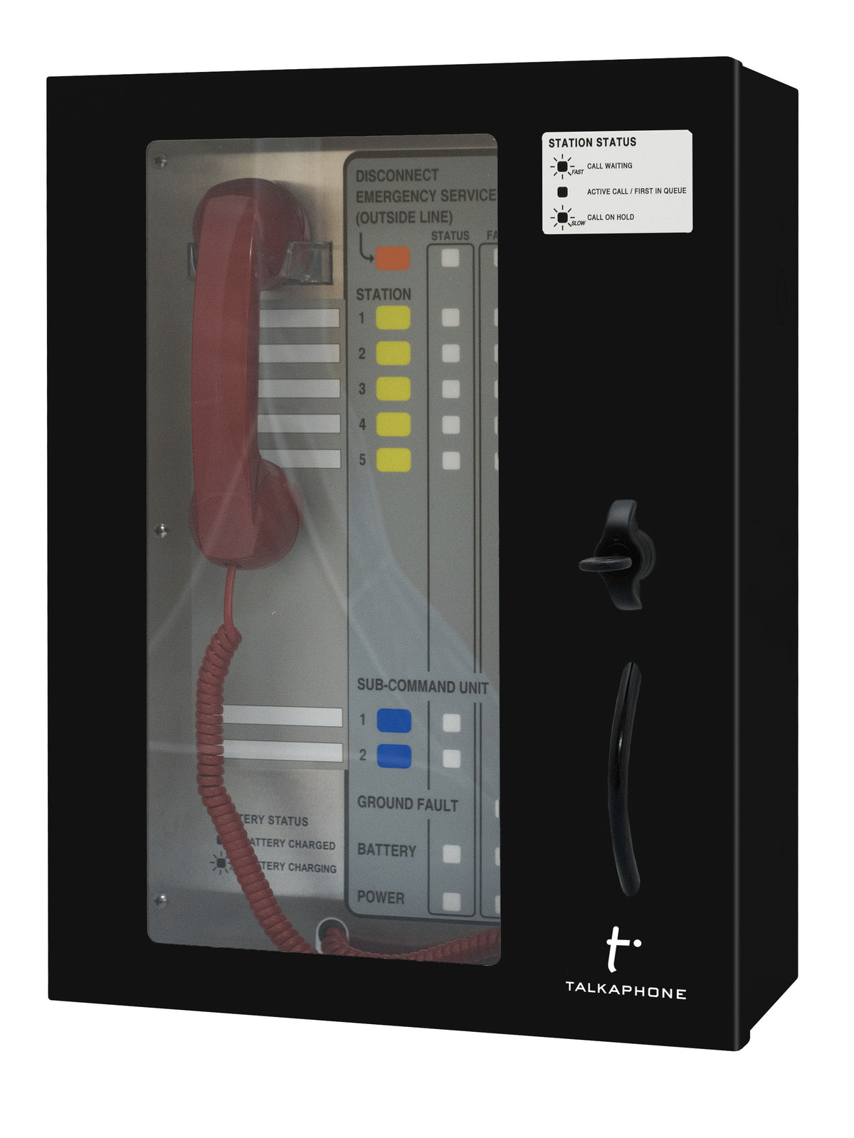 Talk-A-Phone AOR-5-DKL | Area Of Refuge Fixed 5-Station Analog Command Unit With Door And Keyed Latch