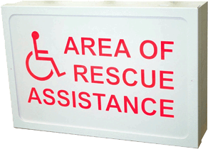 Talk-A-Phone ETP-SIGN/L-GN | Single-Sided, Led Lighted "Area Of Rescue Assistance" Sign