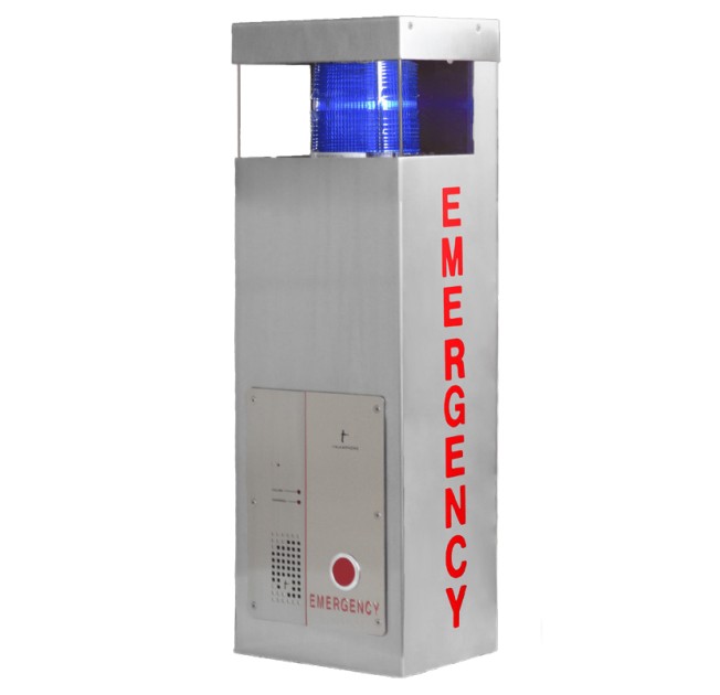 Talk-A-Phone ETPWM/EOP3IP24 | Economy Wall Mount with Integrated LED Blue Light, Includes an Axis M1135 IP-based Fixed Camera